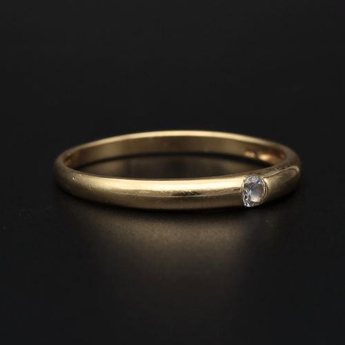 Large 14ct Gold Syn Stone Ring. Size W image-1