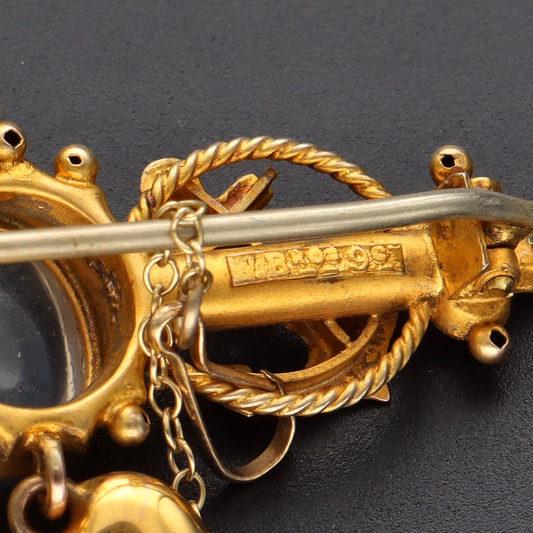 9ct Gold Anchor and Cross Brooch