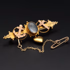 9ct Gold Anchor and Cross Brooch