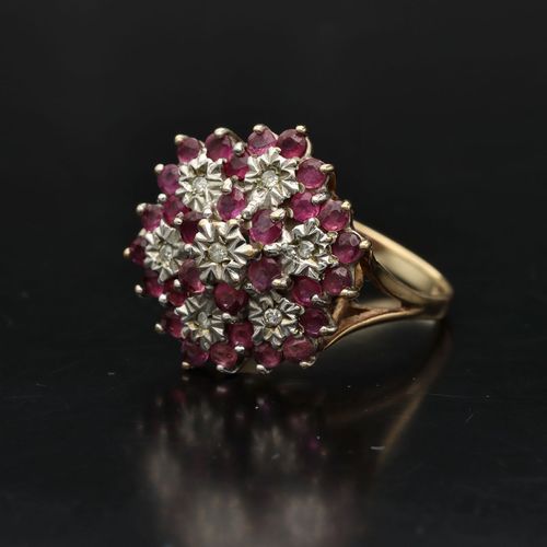 Gold Ruby Diamond Ring. Birmingham 1992 image-3
