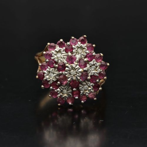 Gold Ruby Diamond Ring. Birmingham 1992 image-2