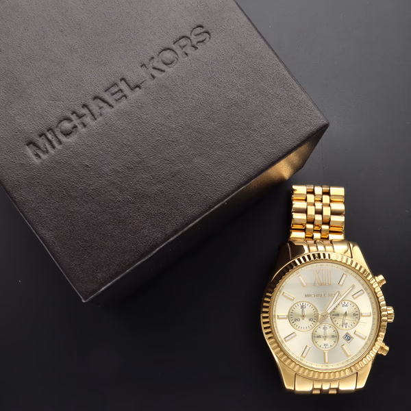 Michael Kors Lexington Gold Tone Chronograph Watch