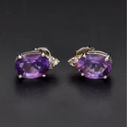 9ct White Gold Diamond and Amethyst Jewellery Set