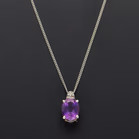 9ct White Gold Diamond and Amethyst Jewellery Set
