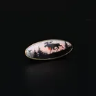 Norne Aksel Holmsen Silver Gilt and Enamel Moose Brooch