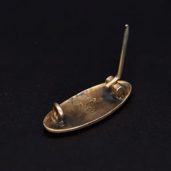 Norne Aksel Holmsen Silver Gilt and Enamel Moose Brooch