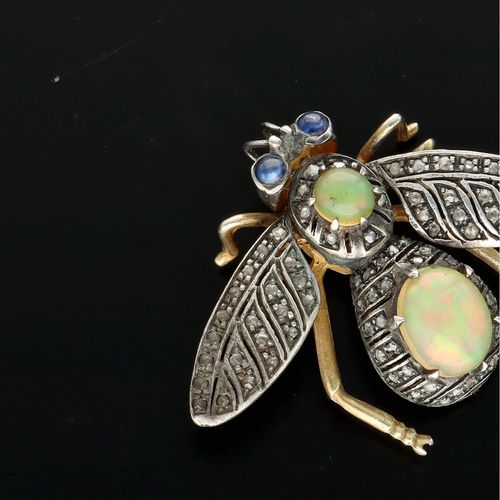 Silver and Opal Fly Brooch image-5