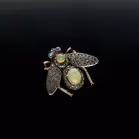 Silver and Opal Fly Brooch