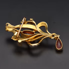15ct Gold Seed Pearl & Gem Drop Brooch