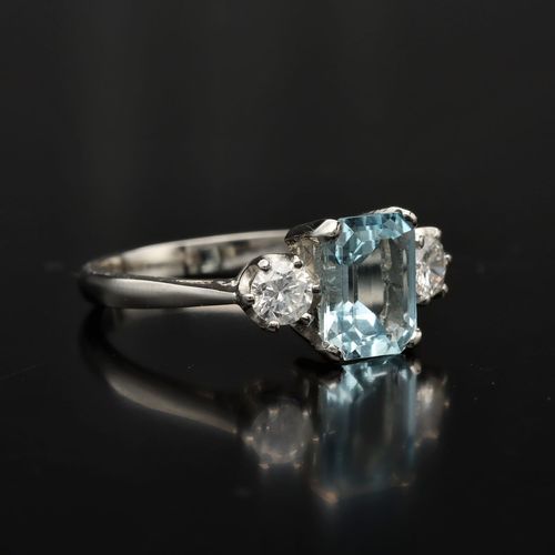 Aquamarine and Diamond Ring image-1