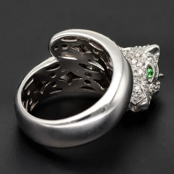 9ct White Gold Diamond Panther Ring