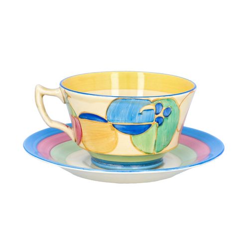 Clarice Cliff Pastel Melon Athens Cup and Saucer image-2