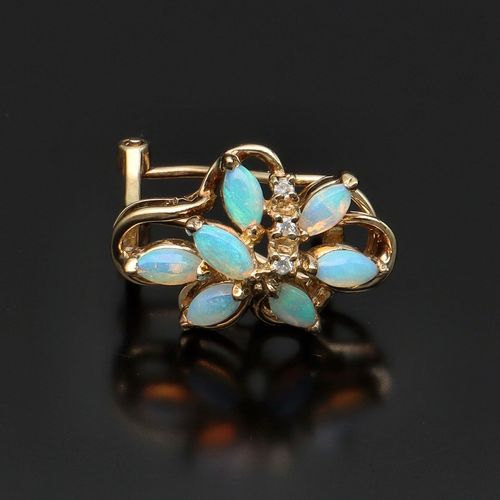 9ct Water Opal and Diamond Earrings image-4