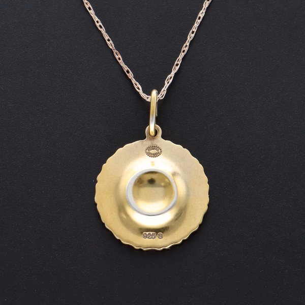 Georg Jensen White Enamel Daisy Pendant