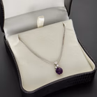 18ct White Gold Amethyst & Diamond Necklace