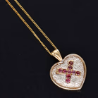 9ct Gold Diamond and Ruby Heart Pendant