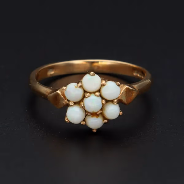 Retro Vintage Gold Opal Ring. London 1979