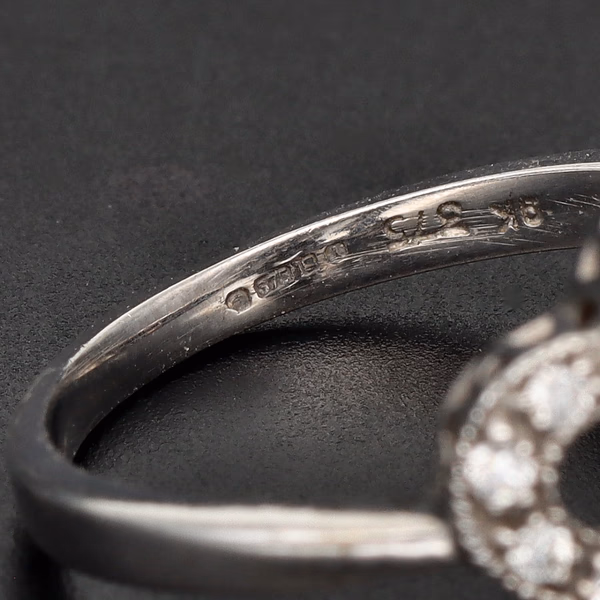 9ct White Gold Diamond Flower Ring