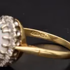 18ct Yellow Gold Opal & Diamond Cluster Ring