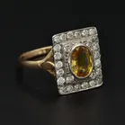 18ct Gold Yellow Sapphire and Diamond Ring