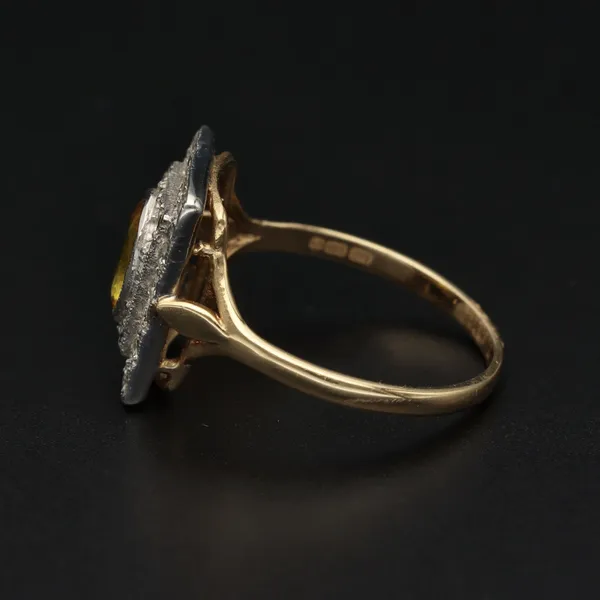 18ct Gold Yellow Sapphire and Diamond Ring