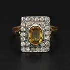 18ct Gold Yellow Sapphire and Diamond Ring