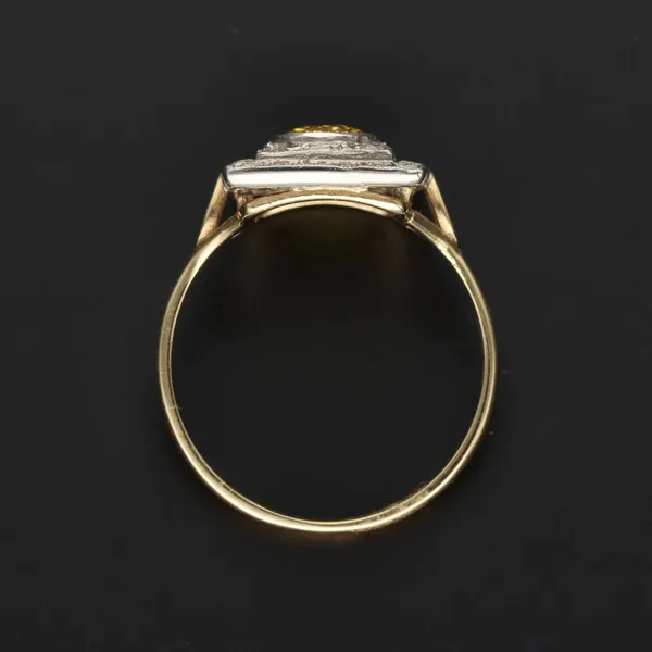 18ct Gold Yellow Sapphire and Diamond Ring