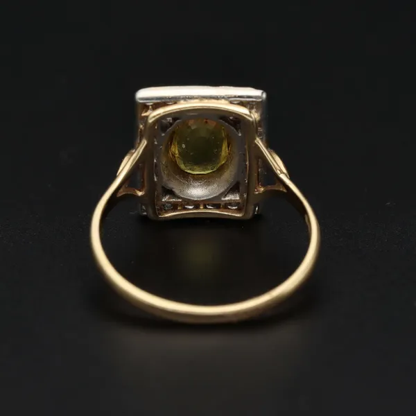 18ct Gold Yellow Sapphire and Diamond Ring