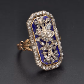 Antique Diamond and Enamel Ring