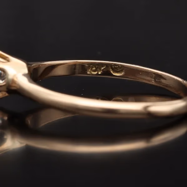 14k Gold Diamond Solitaire Ring