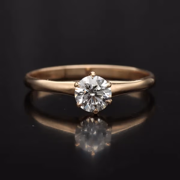 14k Gold Diamond Solitaire Ring