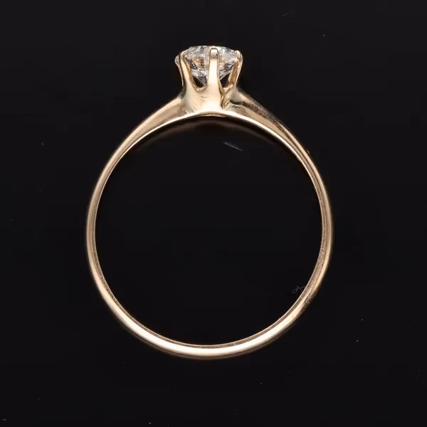 14k Gold Diamond Solitaire Ring