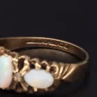 Retro Vintage Gold Opal Diamond ring