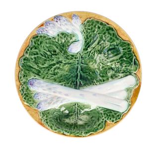 19th Century French Terre De Fer Luneville Asparagus Plate