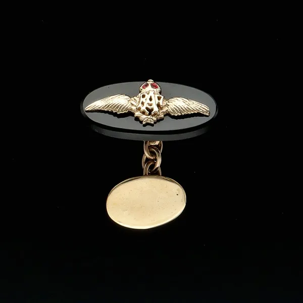 9ct Gold Onyx RAF Cufflinks