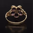 9ct Gold Amethyst Diamond Flower Ring