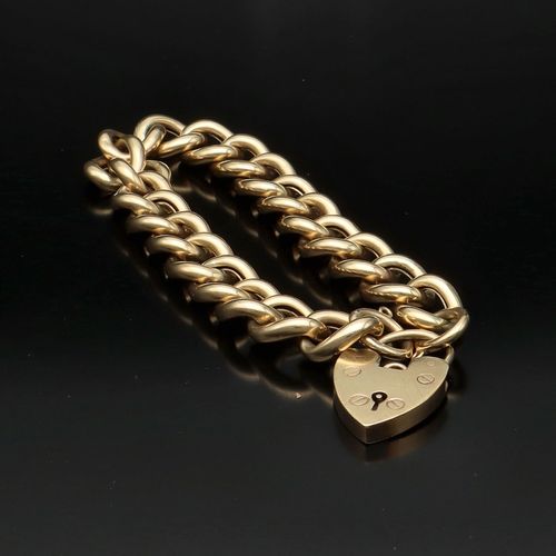 Vintage Heavy 9ct Gold Curb Bracelet image-2