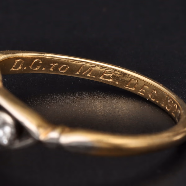 18ct Yellow Gold Art Deco Diamond Ring