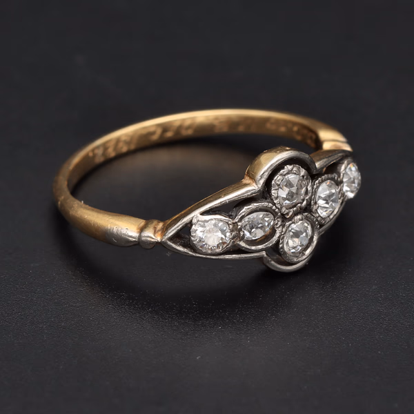 18ct Yellow Gold Art Deco Diamond Ring