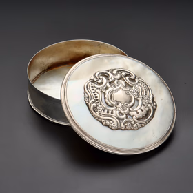 19th Century Continental Mother Of Pearl & Silver Snuff Box