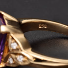 9ct Gold Amethyst and Diamond Ring