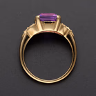 9ct Gold Amethyst and Diamond Ring