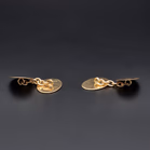 Pair Of 18ct Yellow Gold Engine Turned Cufflinks