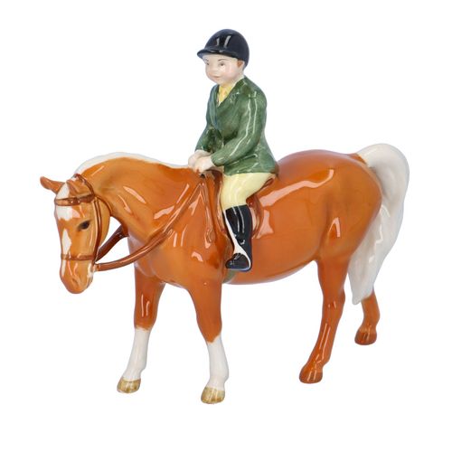 Beswick Ceramic Boy on Palomino Pony image-1