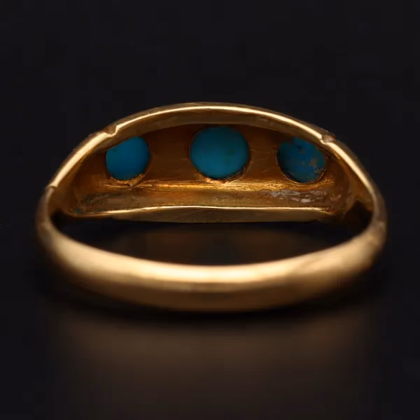 18ct Gold Turquoise and Diamond Ring