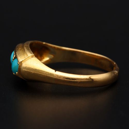 18ct Gold Turquoise and Diamond Ring image-3