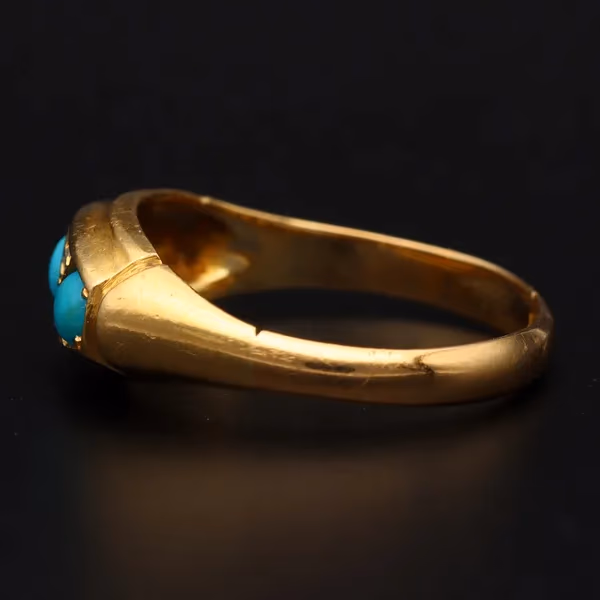 18ct Gold Turquoise and Diamond Ring