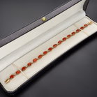 9ct Gold Fire Opal & Diamond Bracelet