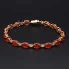 9ct Gold Fire Opal & Diamond Bracelet