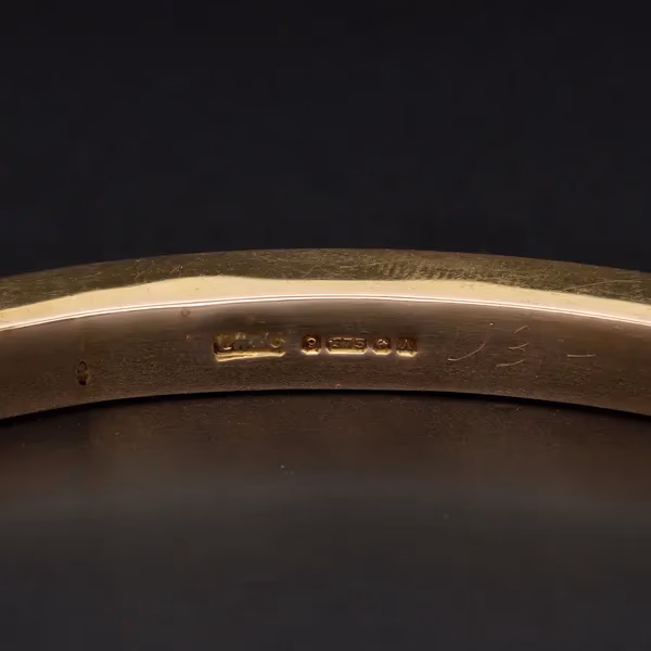 Very Large Vintage Gold Slave Bangle